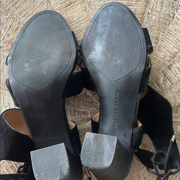 FRANCO SARTO Black Wrap Heels – Party Sandals, Size 9, EUC - Picture 6 of 7